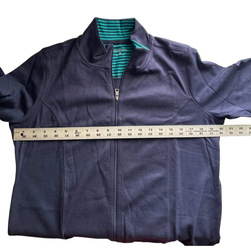 Croft & Barrow Navy Full-Zip Jacket M Cotton/Poly Blend Everyday Wear - Picture 6 of 8
